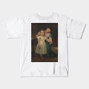 Indoors by William-Adolphe Bouguereau Kids T-Shirt